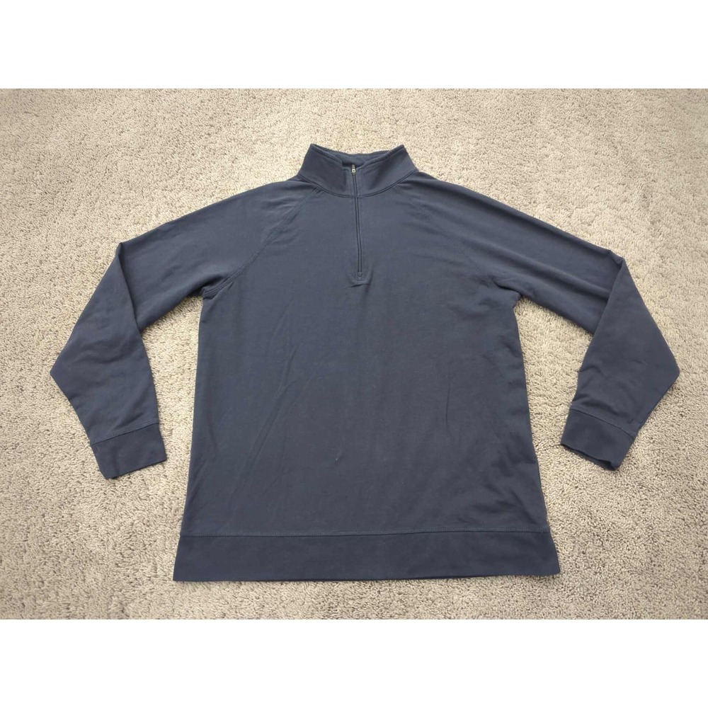 Fresh Sweatshirt Mens L Large‎ Black 1/4 Zip Pullover Long Sleeve Fleece Casual